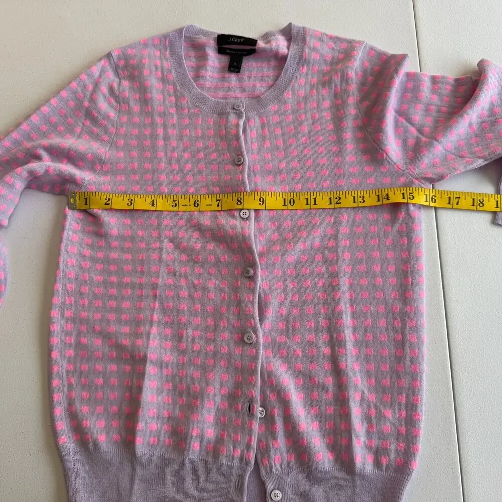 J. Crew Italian Cashmere Sweater Cardigan Women Small Purple Pink Preppy SOFT